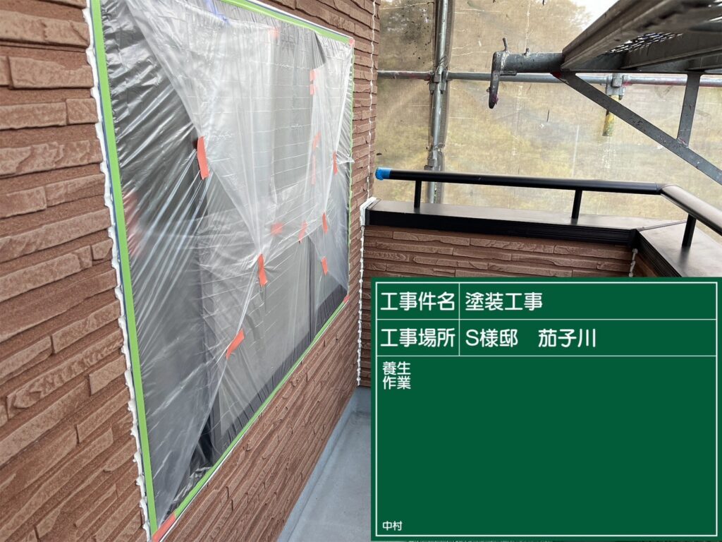 日成ホーム恵那店　外壁塗装工事　ベランダ防水　屋根塗装工事
施工事例　足場組立　高圧洗浄
軒天　外壁　ベランダ防水　屋根　付帯部
