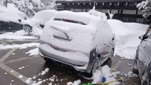 毎日雪おろし、平湯の森、奥飛騨温泉郷、