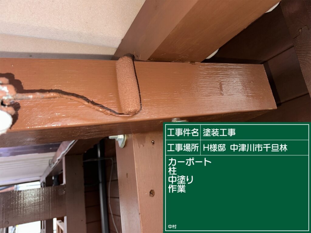 恵那市　中津川市　日成ホーム恵那店　外壁塗装工事　ベランダ防水　屋根塗装工事
施工事例　足場組立　高圧洗浄
軒天　外壁　ベランダ防水　屋根　付帯部
